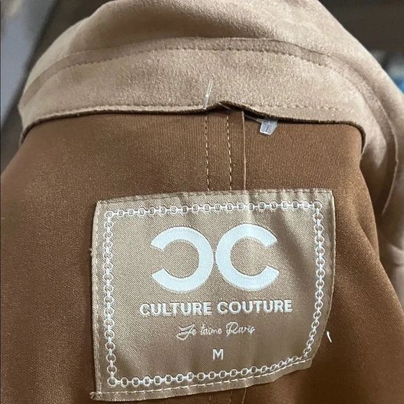 Classic Suede Tan Trench Coat for Women Size Medium - Picture 3 of 11